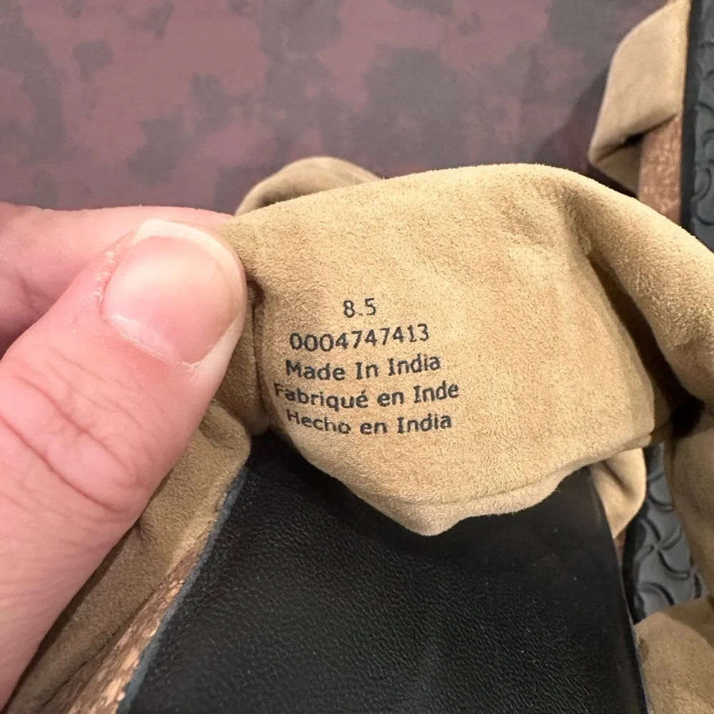 Free People Women Tan Suede Double Strap Cork Platform Slide Sandals 8.5 4747413